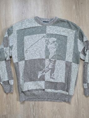Vintage Carmel golf Knit sweater Size XL